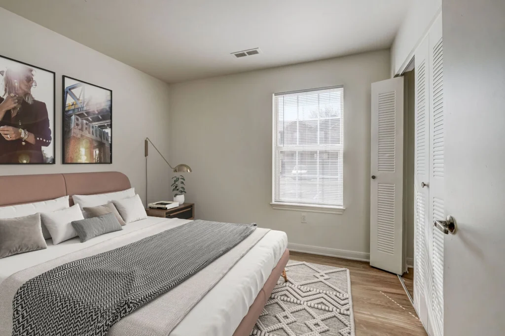 bedroom with large window